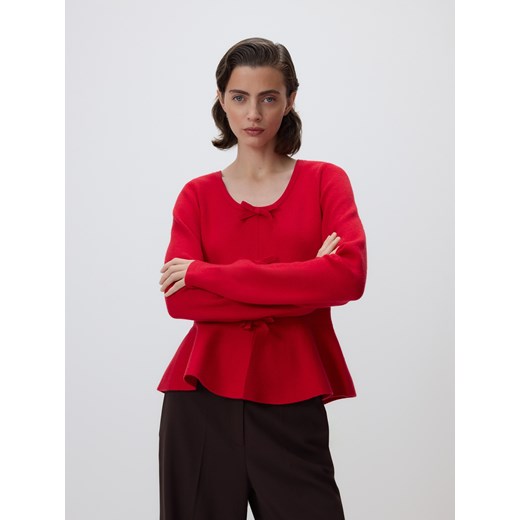 Reserved - Sweter z kokardkami - czerwony - id: 666HO-33X - marki Reserved - 187235368 Reserved - Sweter z kokardkami - czerwony ze sklepu Reserved w kategorii Swetry damskie - zdjęcie 187235368