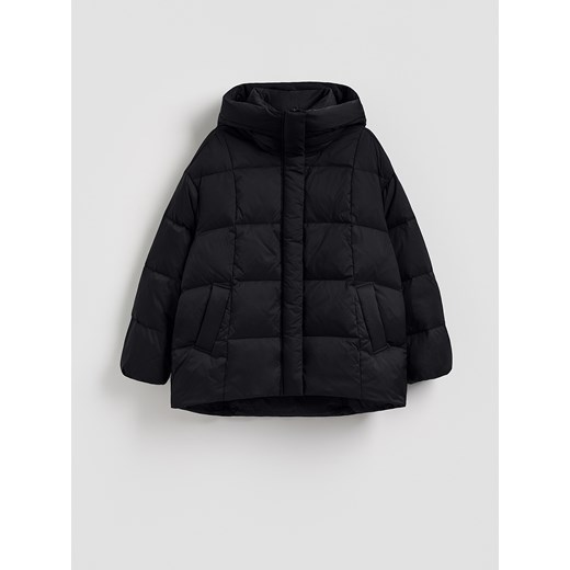 Reserved - Puchowa kurtka z kapturem - czarny ze sklepu Reserved w kategorii Kurtki damskie - zdjęcie 187235419