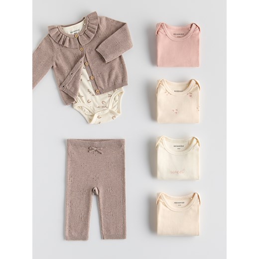 Reserved - Bawełniane body 5 pack - złamana biel ze sklepu Reserved w kategorii Body niemowlęce - zdjęcie 187235436