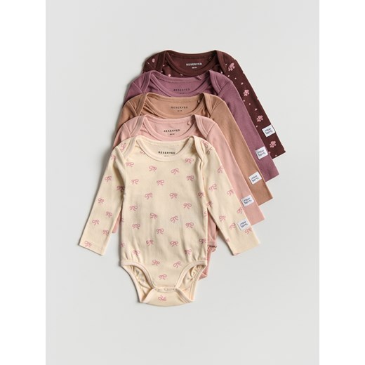 Reserved - Bawełniane body 5 pack - jasnofioletowy ze sklepu Reserved w kategorii Body niemowlęce - zdjęcie 187235437