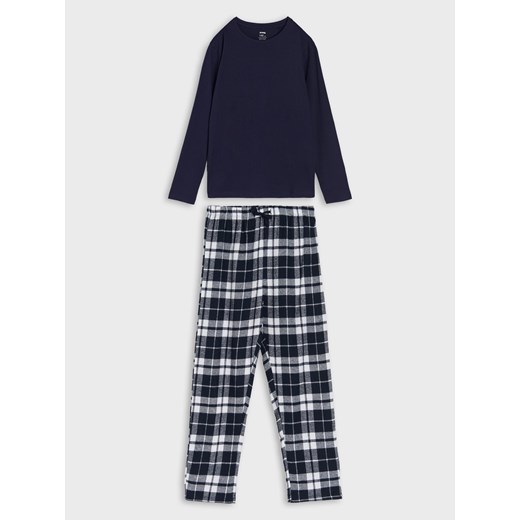 Sinsay - Bawełniana piżama dwuczęściowa - granatowy Sinsay 152 (11-12 l) Sinsay