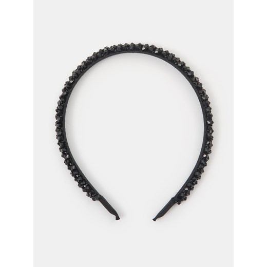Sinsay - Opaska do włosów z ozdobnymi kryształkami - czarny Sinsay One Size Sinsay