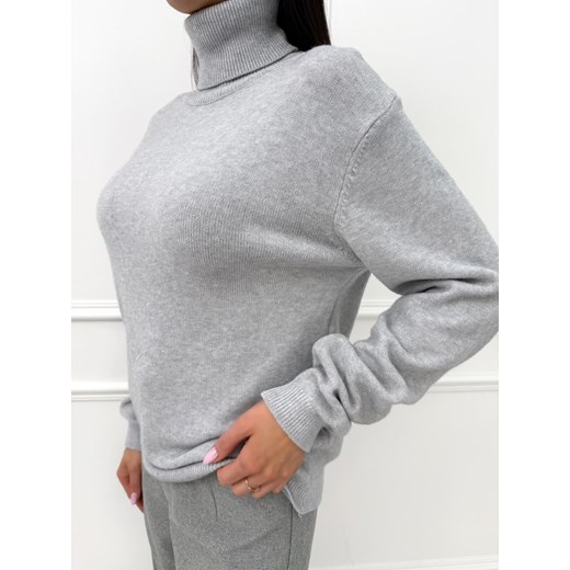 Szary Klasyczny Golf Modnakiecka.pl S/M ModnaKiecka.pl