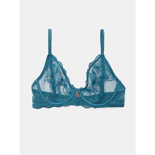 Sinsay - Miękki biustonosz z fiszbinami - zielony Sinsay 80B Sinsay