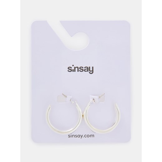 Sinsay - Kolczyki z błyszczącym wykończeniem - srebrny Sinsay One Size Sinsay