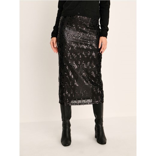 Sinsay - Spódnica midi z cekinami - czarny - id: 993EY-99X - marki Sinsay - 187238145 Sinsay - Spódnica midi z cekinami - czarny ze sklepu Sinsay w kategorii Spódnice - zdjęcie 187238145