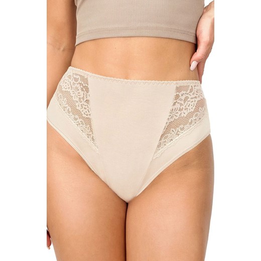 Donna beżowe figi damskie z wysokim stanem 213, Kolor beżowy, Rozmiar S, Donna ze sklepu Primodo w kategorii Majtki damskie - zdjęcie 187238526