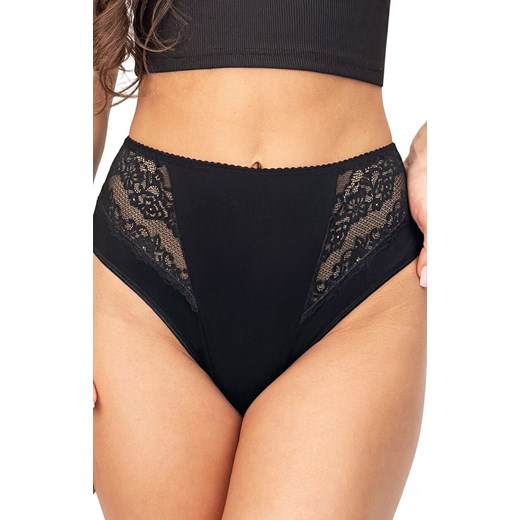 Donna czarne figi damskie z wysokim stanem 213, Kolor czarny, Rozmiar S, Donna ze sklepu Primodo w kategorii Majtki damskie - zdjęcie 187238537