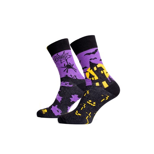 Długie skarpetki damskie S96D Halloween, Kolor czarno-fioletowy, Rozmiar 35-38, Italian Fashion ze sklepu Primodo w kategorii Skarpetki damskie - zdjęcie 187238727