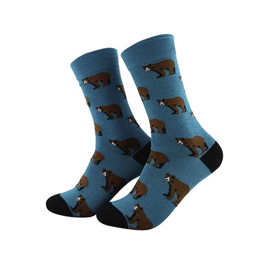 Happy Socks Skarpety "Bear" w kolorze niebiesko-brązowym Happy Socks 41-46 okazyjna cena Limango Polska
