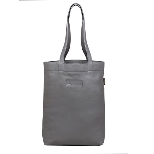 popielata torebka damska skórzana shopperka Chiara ze sklepu Słoń Torbalski w kategorii Torby Shopper bag - zdjęcie 187238888