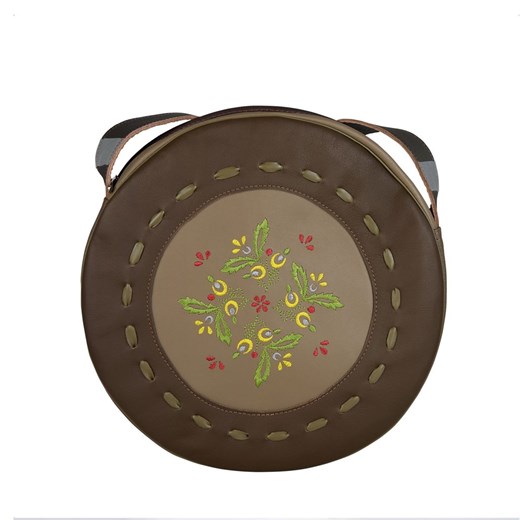 brązowo beżowa torebka skórzana na ramię ze sklepu Słoń Torbalski w kategorii Listonoszki - zdjęcie 187238898