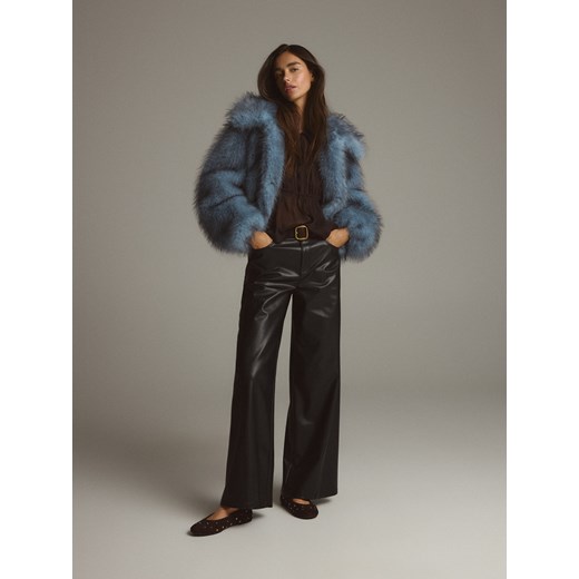 Reserved - Zamszowy pasek z klamrą - ciemnobrązowy ze sklepu Reserved w kategorii Paski damskie - zdjęcie 187239018