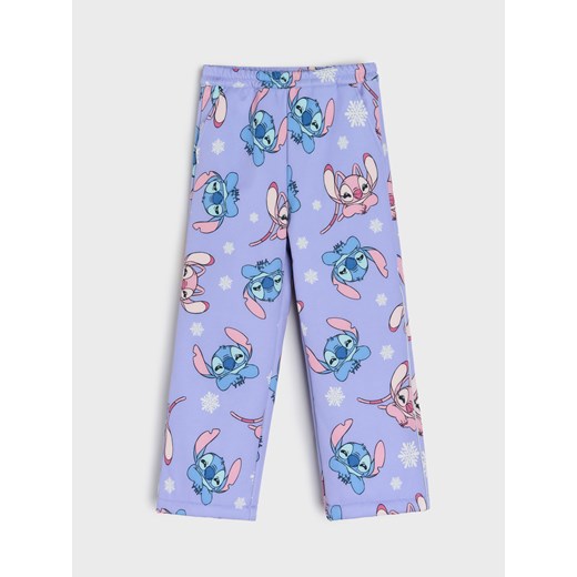 Sinsay - Ocieplane spodnie zimowe z elementami odblaskowymi Stitch - niebieski Sinsay 116 (5-6 l) Sinsay