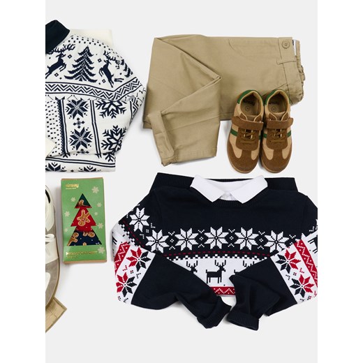 Sinsay - Sweter z motywem świątecznym - granatowy Sinsay 164 (13-14 l) Sinsay