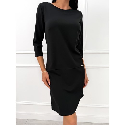 Czarna Prosta Sukienka Modnakiecka.pl 40 ModnaKiecka.pl