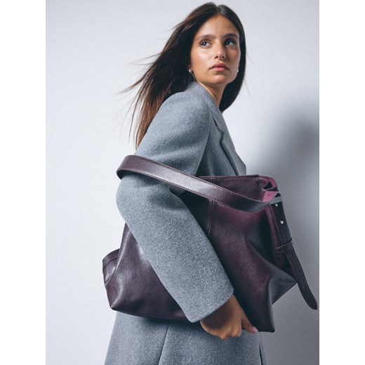 Mohito - Skórzana torebka - mahoń Mohito ONE SIZE okazja Mohito