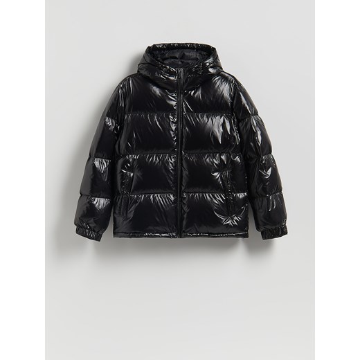 Reserved - Puchowa kurtka z kapturem - czarny ze sklepu Reserved w kategorii Kurtki męskie - zdjęcie 187239777