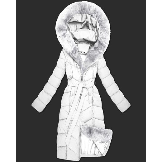 Damska kurtka zimowa z futrzanym panelem S'West złamany biały (B8525-26) - id: 25813 - marki Goodlookin.pl - 187239885 Damska kurtka zimowa z futrzanym panelem S'West złamany biały (B8525-26) ze sklepu goodlookin.pl w kategorii Kurtki damskie - zdjęcie 187239885