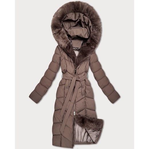 Damska kurtka zimowa z futrzanym panelem S'West brązowa (B8525-48) - id: 25812 - marki Goodlookin.pl - 187239886 Damska kurtka zimowa z futrzanym panelem S'West brązowa (B8525-48) ze sklepu goodlookin.pl w kategorii Kurtki damskie - zdjęcie 187239886