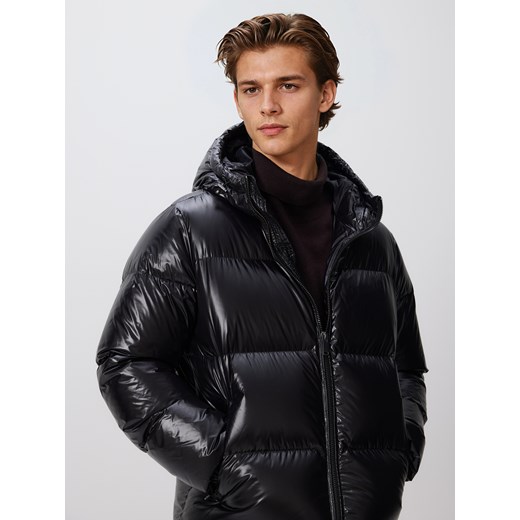 Reserved - Puchowa kurtka z kapturem - czarny ze sklepu Reserved w kategorii Kurtki męskie - zdjęcie 187240036
