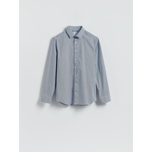 Reserved - Koszula slim fit w drobny wzór - granatowy ze sklepu Reserved w kategorii Koszule męskie - zdjęcie 187240557