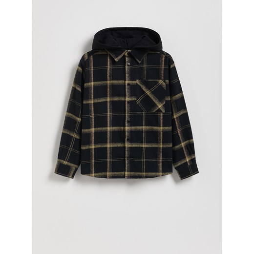 Reserved - Bawełniana koszula w kratę - czarny ze sklepu Reserved w kategorii Koszule chłopięce - zdjęcie 187240826