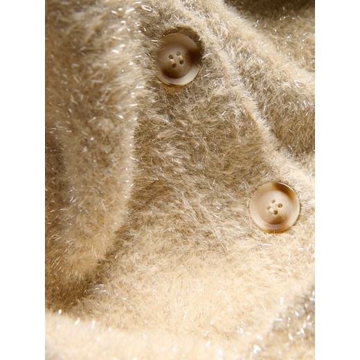 Reserved - Kardigan z metalizowaną nicią - kremowy Reserved S Reserved