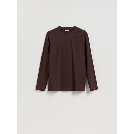 Reserved - Longsleeve regular z przeszyciami - ciemnobrązowy - id: 684HO-89X - marki Reserved - 187240939 Reserved - Longsleeve regular z przeszyciami - ciemnobrązowy ze sklepu Reserved w kategorii T-shirty męskie - zdjęcie 187240939