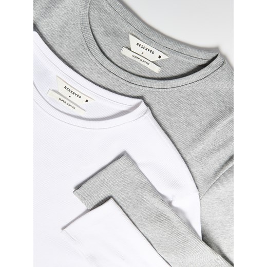 Reserved - Longsleeve super slim fit - szary Reserved XL Reserved