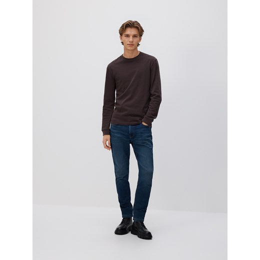 Reserved - Jeansy slim z efektem sprania - granatowy ze sklepu Reserved w kategorii Jeansy męskie - zdjęcie 187241127