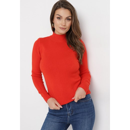 Pomarańczowy Golf z Miękkiej Dzianiny Agotona M born2be.pl