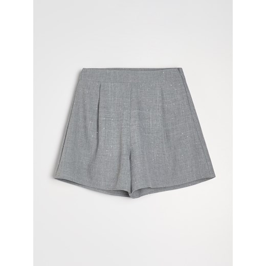 Sinsay - Szorty z kryształkami - szary Sinsay M Sinsay