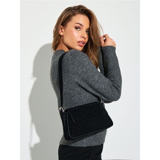 Sinsay - Mała torebka na ramię z błyszczącymi dżetami - czarny ze sklepu Sinsay w kategorii Listonoszki - zdjęcie 187241487