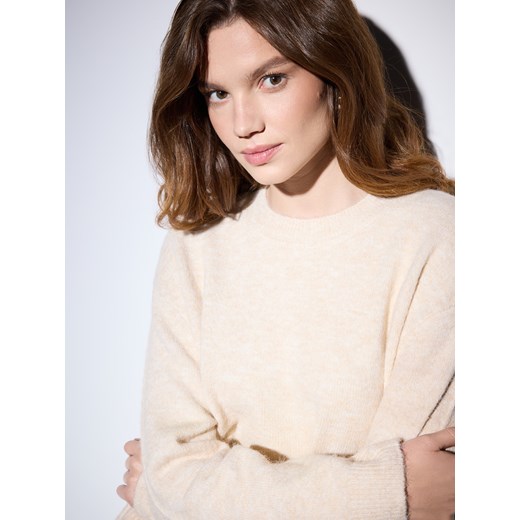 Mohito - Sweter z dodatkiem wełny - beżowy ze sklepu Mohito w kategorii Swetry damskie - zdjęcie 187241908