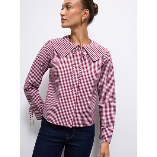 Mohito - Bluzka z ozdobnym kołnierzem - ciemny fiolet ze sklepu Mohito w kategorii Koszule damskie - zdjęcie 187242066