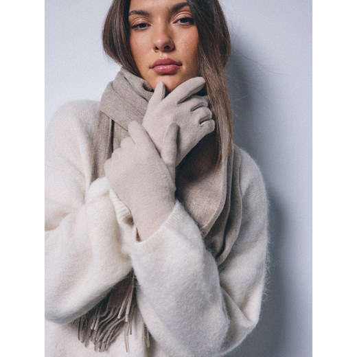 Mohito - Beżowe rękawiczki z wełną - beżowy ze sklepu Mohito w kategorii Rękawiczki damskie - zdjęcie 187242076