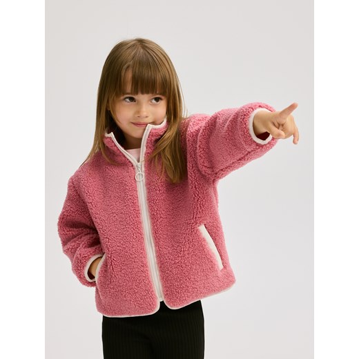 Reserved - Kurtka z imitacji baranka - różowy ze sklepu Reserved w kategorii Kurtki dziewczęce - zdjęcie 187242395