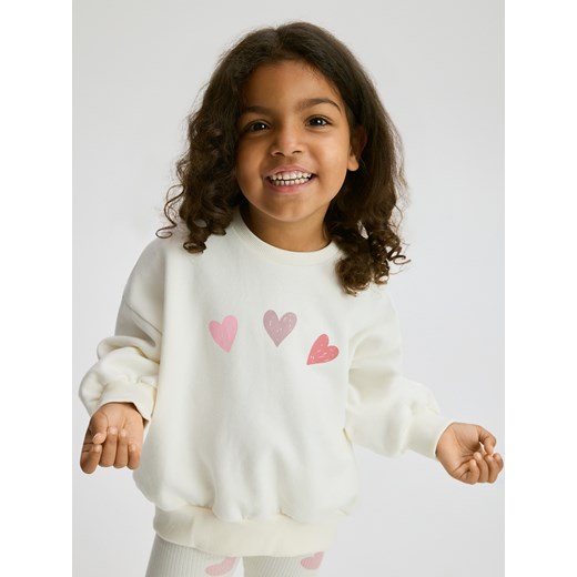 Reserved - Bawełniany komplet z nadrukiem - złamana biel ze sklepu Reserved w kategorii Komplety dziewczęce - zdjęcie 187242445