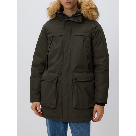 Reserved - Kurtka parka z kapturem - ciemnozielony ze sklepu Reserved w kategorii Kurtki męskie - zdjęcie 187242529