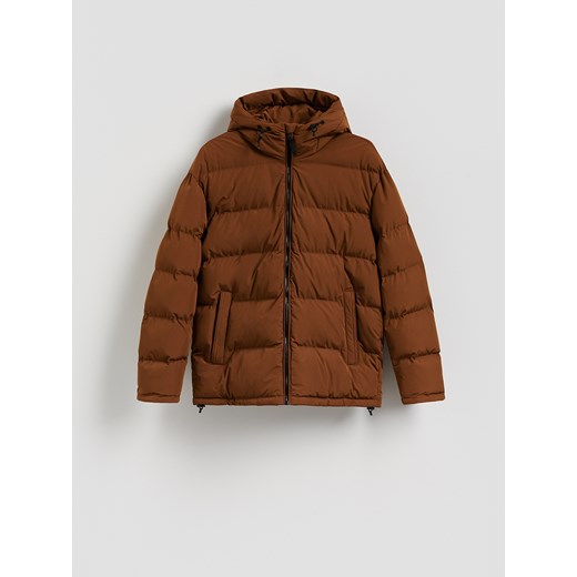 Reserved - Pikowana kurtka z kapturem - brązowy ze sklepu Reserved w kategorii Kurtki męskie - zdjęcie 187242588