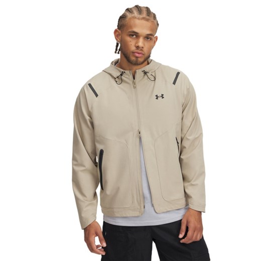 Męska kurtka przejściowa Under Armour UA Unstoppable Jacket Lc - beżowa ze sklepu Sportstylestory.com w kategorii Kurtki męskie - zdjęcie 187242885