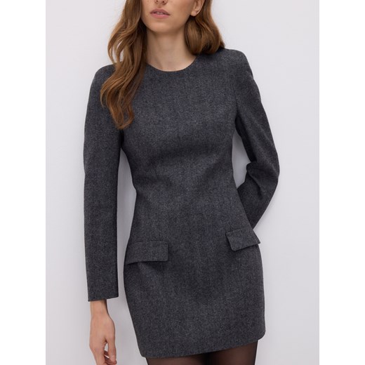 Reserved - Sukienka z wiskozy - ciemnoszary ze sklepu Reserved w kategorii Sukienki - zdjęcie 187243208