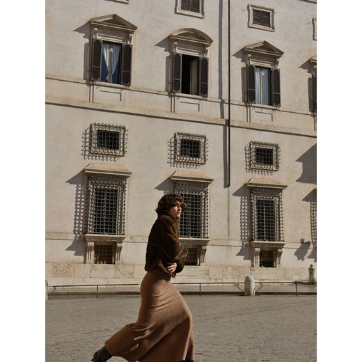 Reserved - Dzianinowa spódnica maxi - brązowy ze sklepu Reserved w kategorii Spódnice - zdjęcie 187243216