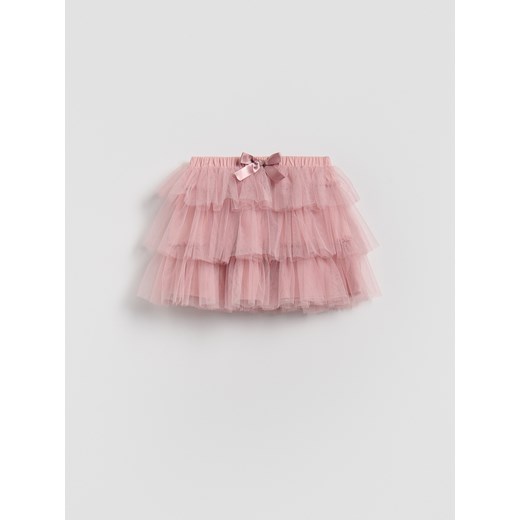 Reserved - Tiulowa spódnica z kokardką - brudny róż ze sklepu Reserved w kategorii Spódnice dziewczęce - zdjęcie 187243285