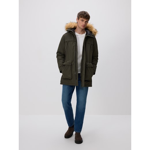 Reserved - Kurtka parka z kapturem - ciemnozielony ze sklepu Reserved w kategorii Kurtki męskie - zdjęcie 187243338