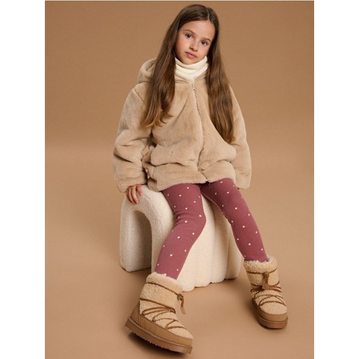 Sinsay - Śniegowce z futerkiem i wełnianą wyściółką - beżowy ze sklepu Sinsay w kategorii Buty zimowe dziecięce - zdjęcie 187246095