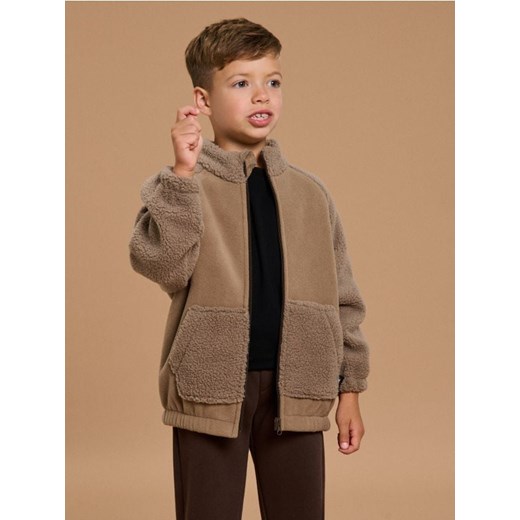 Sinsay - Ciepła bluza polarowa ze stójką - brązowy ze sklepu Sinsay w kategorii Bluzy chłopięce - zdjęcie 187246116
