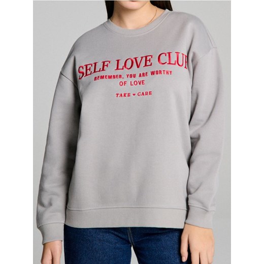 Sinsay - Bluza z napisem - szary ze sklepu Sinsay w kategorii Bluzy damskie - zdjęcie 187246185