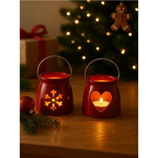 Sinsay - Zestaw świątecznych świeczników ceramicznych w kształcie lampionów 2 Sinsay One Size Sinsay